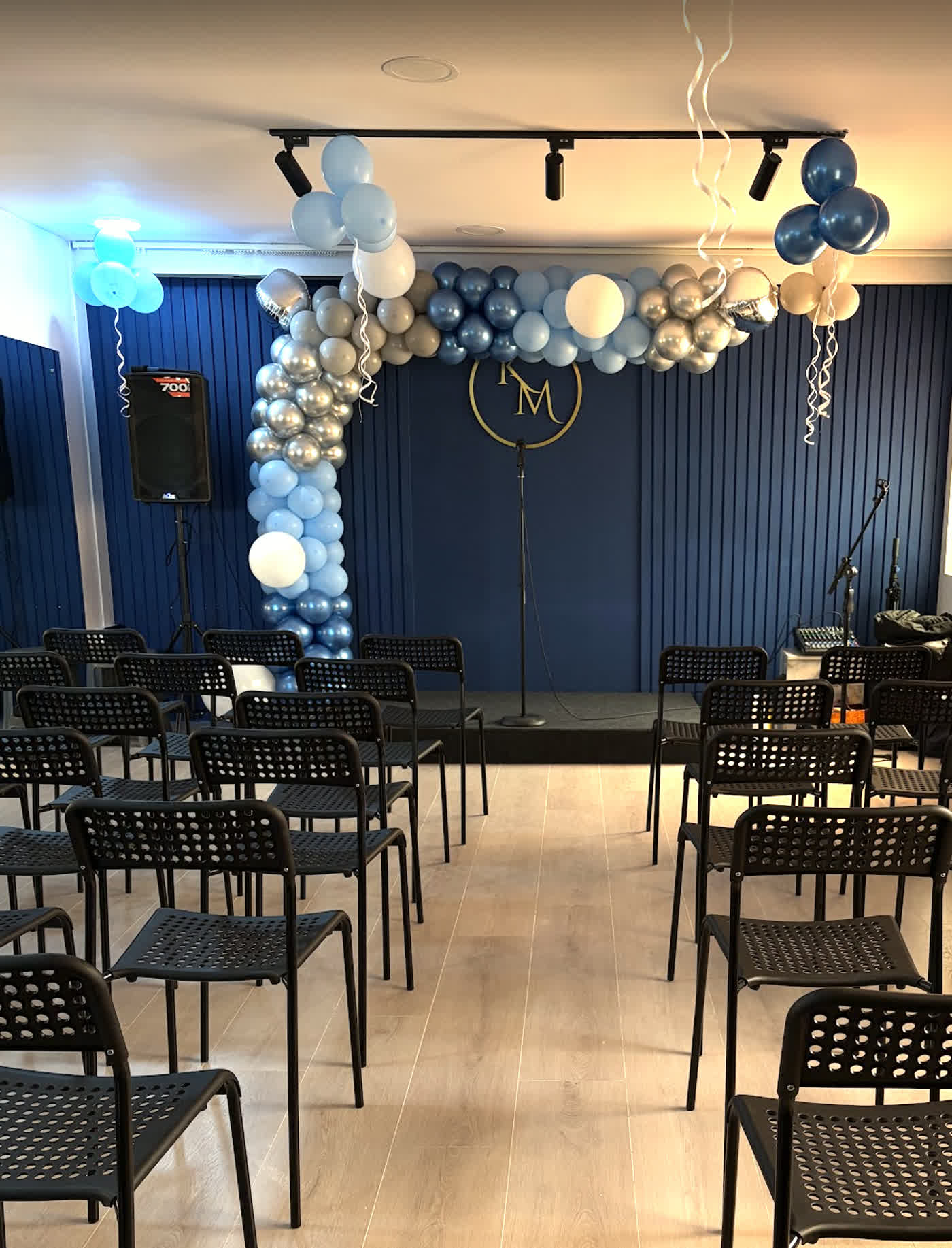 The stage and seating at Kala Manch Studio in HSR Layout, Bengaluru